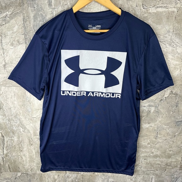 Under Armour Blue Short Sleeve Tee Performance Shirt‎ Sz Large - Picture 1 of 4